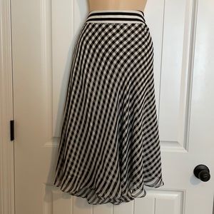 Jones New York Striped/Gingham Midi Skirt